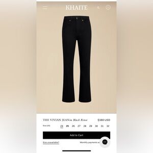 Khaite Vivian Jeans Black Rinse 27